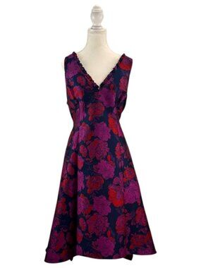 ADRIANNA PAPELL Floral Fit & Flare Cocktail Dress – Size 14
